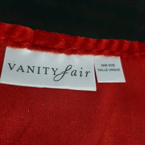 Vanity Fair Velvet Nightgown Womens One Size Short Sleeve Dolman Long Kaftan Red - Picture 9 of 11